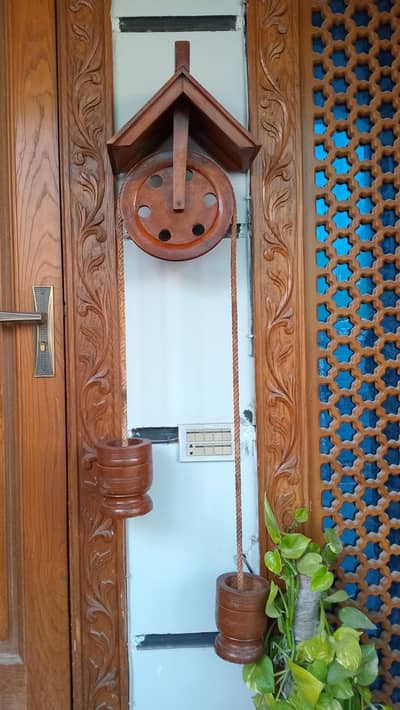 wall hanging pulley | wooden wall hanging | Pulley |handcraft for sale
