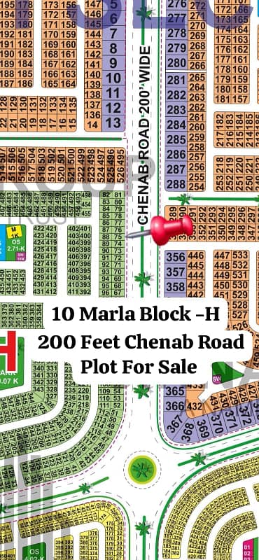 All Paid On 200ft Chenab Road 10 Marla H Block Plot For Sale In Jinnah Sector LDA City Lahore 0