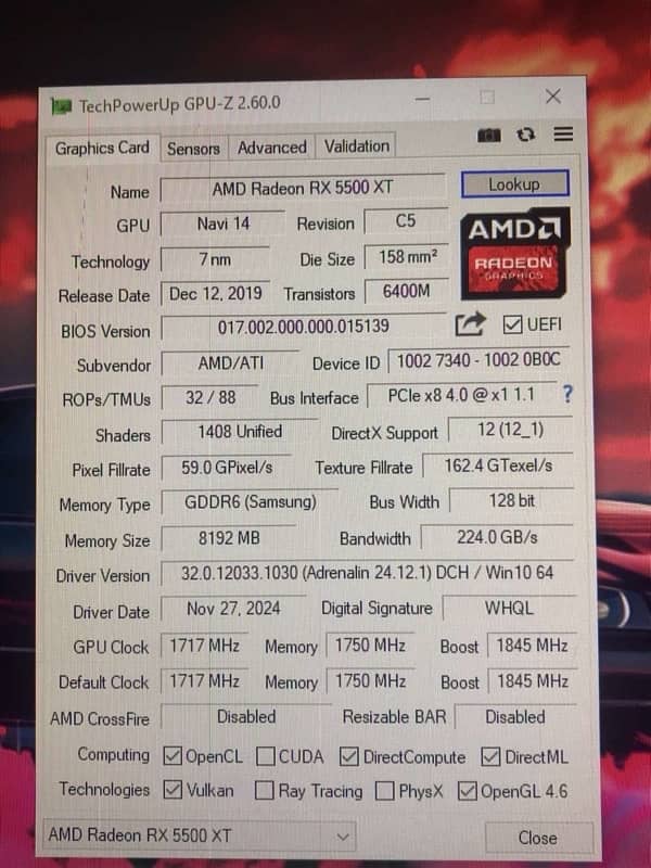 AMD Radeon RX 5500 XT 0