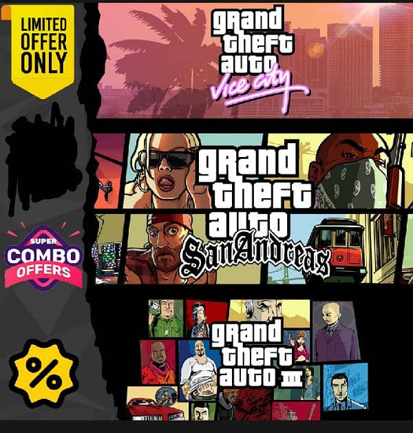 GTA San Andreas, GTA vice City and GTA 3 0