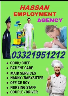 Maid, Nanny, Patient Care, Babysitter, House maids, Cook, Helper