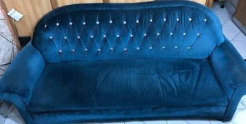 blue velvet sofa set