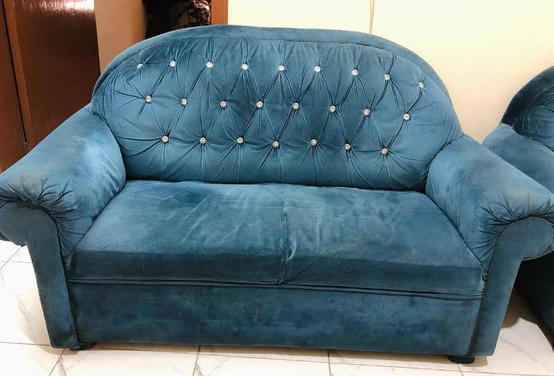 blue velvet sofa set 1