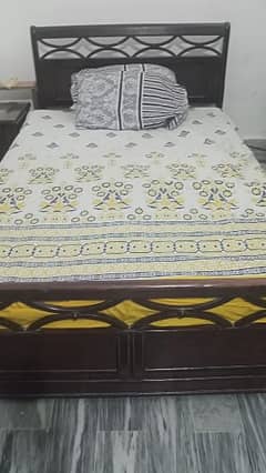 Wooden Bed Set with Side table and Dresser