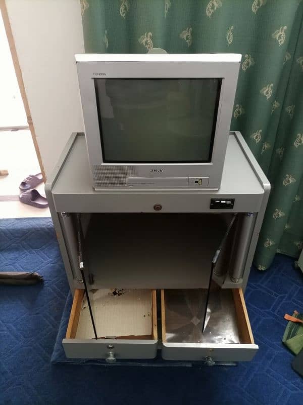 Sony TV + TV trolley for sell , good condition 2