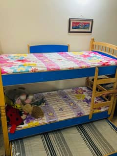 Bunk Bed set of 3 with cupboard, dressing and mattresses