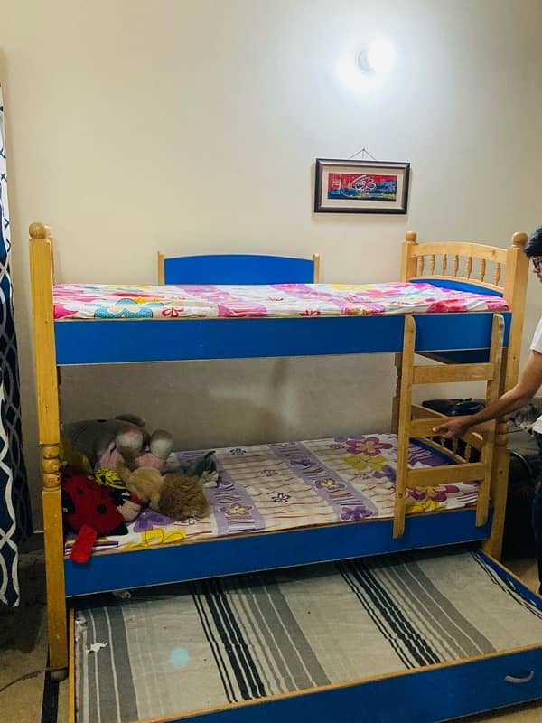 Bunk Bed set of 3 with cupboard, dressing and mattresses 5