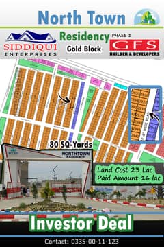 Prime 225 Sq. Yards 50 Fit Road West Open Corner Plot for Sale North Town Residency Phase 1!