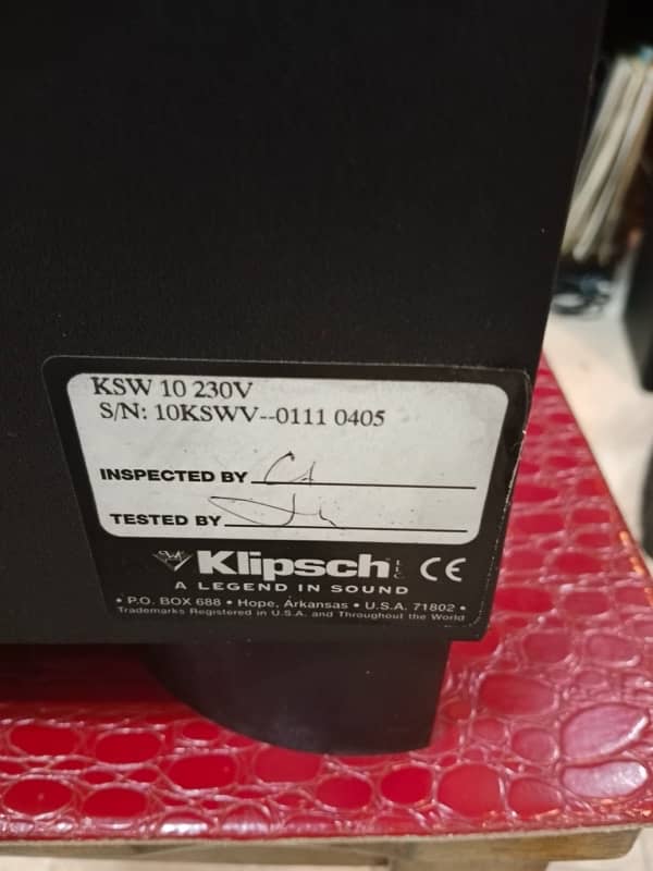 KLIPSCH powered subwoofer 2