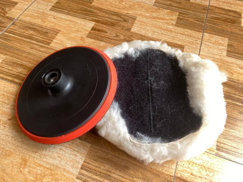 Backing Plate 7inch for Rotary Polisher with x1 Wool Pad 2