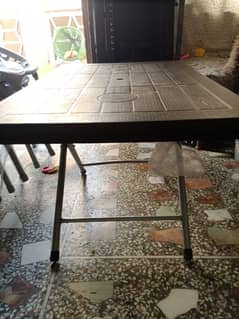 plastic table folding table iron legs