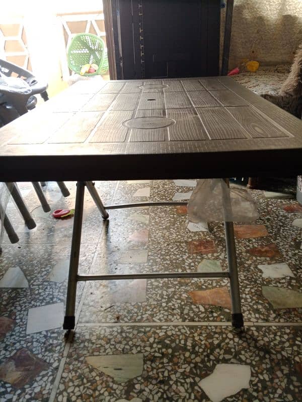 plastic table folding table iron legs 0