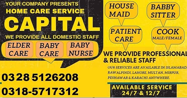 House Maid , Babysitter , Patient Care , Nurse , Driver, Maids, Cook 0