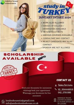 Study in Turkey 100 Percent Scholarship after one year you move europ