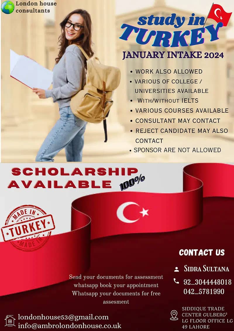 Study in Turkey 100 Percent Scholarship after one year you move europ 0