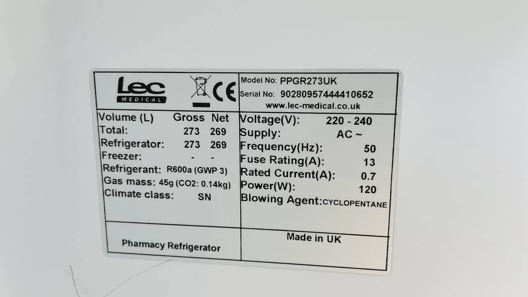 Pharmacy fridge and blood banks 2 to 8 and -86 temp imported from UK 3