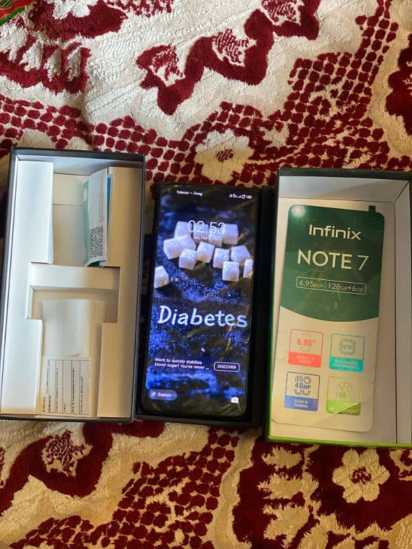 Infinix note 7  6/128 with box all genuine no open no repair 10