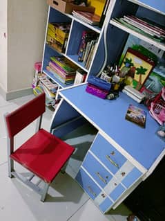 study table and book shelf