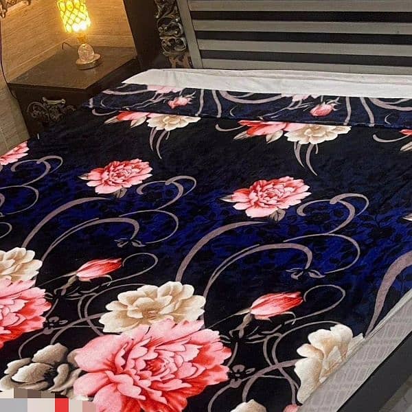 fleece printed double bed blanket 0