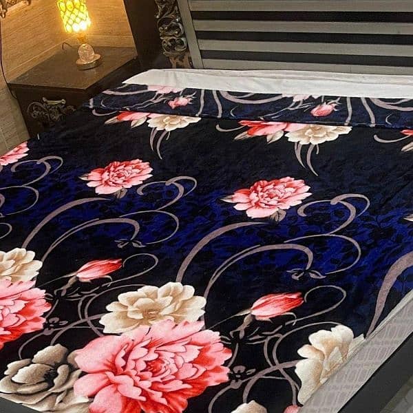 fleece printed double bed blanket 1