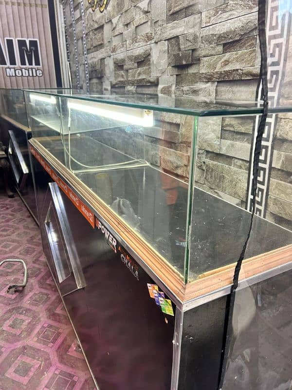 2 Shop Counters /Showcase for sale. made of solid wood and thick glass 2