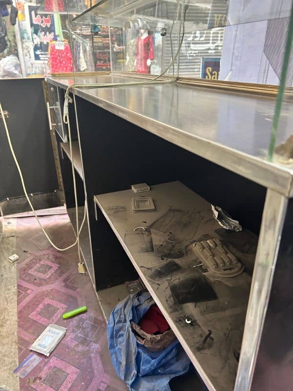 2 Shop Counters /Showcase for sale. made of solid wood and thick glass 8