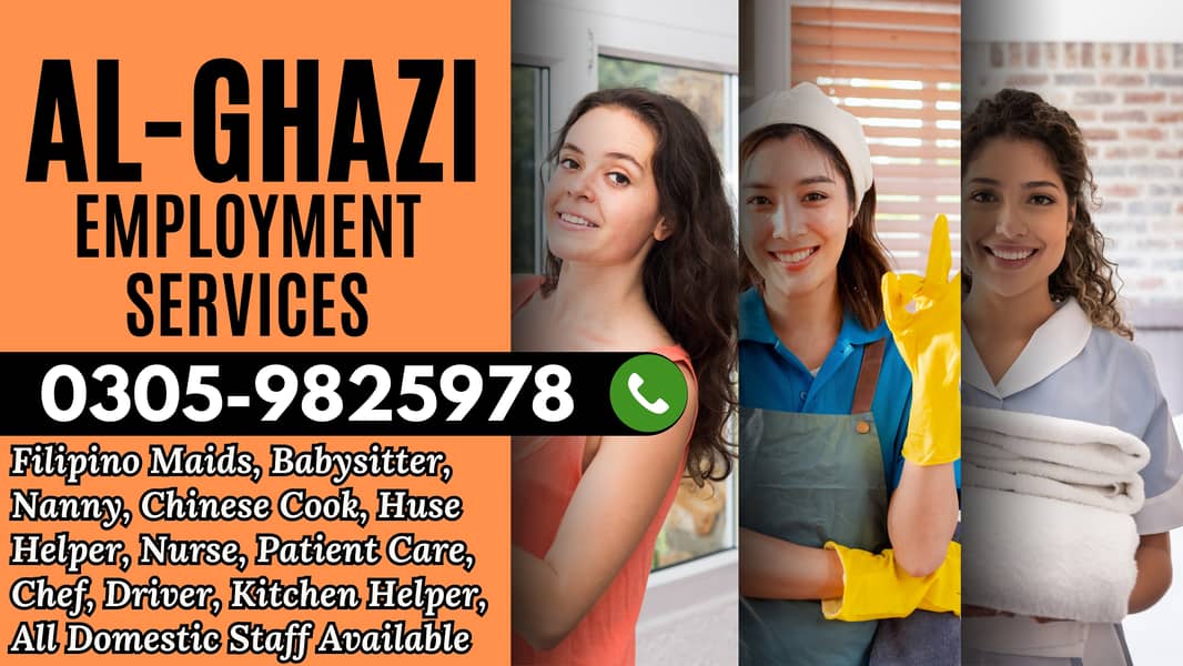 We Provide All Domestic Staff Maids Baby Sitter Nanny Cook Chef Driver 0