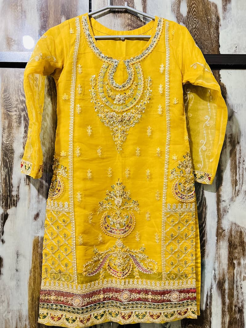 Yellow Kurta,trouser with duppata 3pc 0