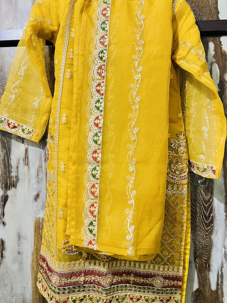 Yellow Kurta,trouser with duppata 3pc 5