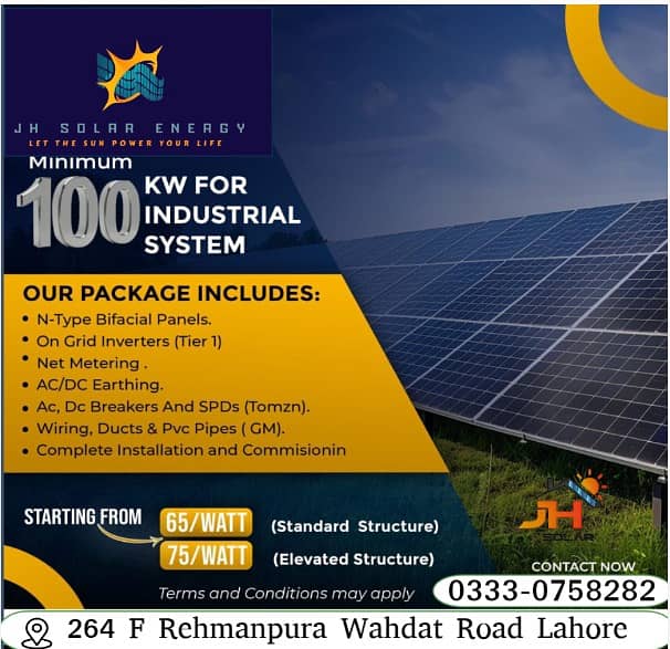 100 kwa Complete solar Solution ongrid & hybrid solar 0