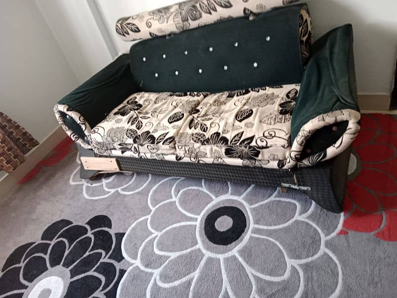 wood 2 seater sofa 1