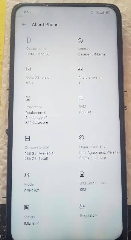 Oppo Reno 10x zoom 8 GB 256GB 3