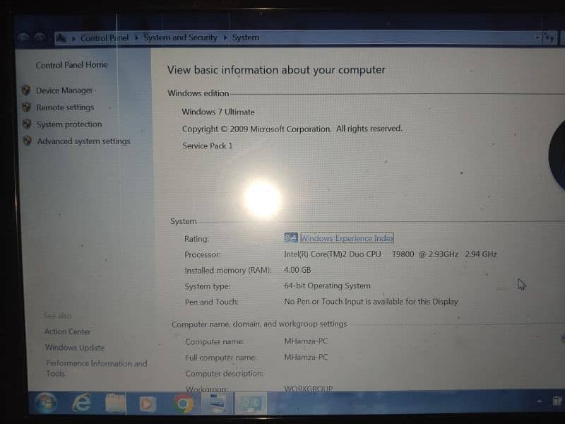 Dell Intel core(Tm)2 duo T9800 2.93ghz 0