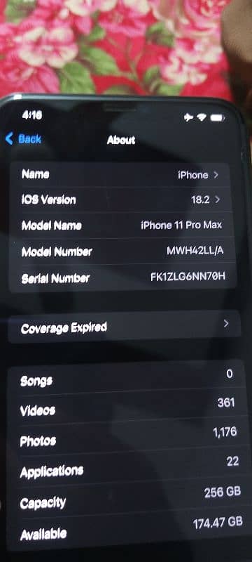 am selling my iphone 11 pro max 256 non pta jv batrry 84 LLa model 1