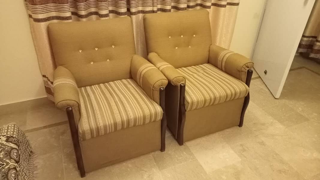 Teak wood 5 Seater Sofa Set With Tables 1