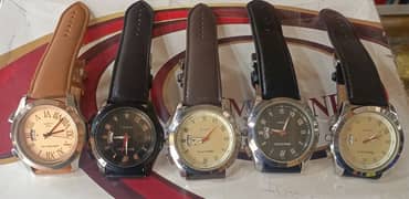 Strip leather Strip Stainless Steel Watches- Full waterproof.