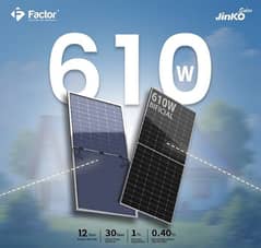 Jinko610w Bifacial N type 12years warranty 32.50per watt withdocuments