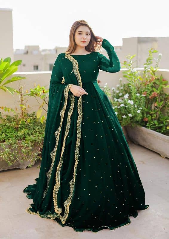 women's Elegant Embroidered chiffon Maxi suit - 3 Pcs 2