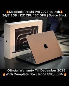 MacBook Pro M4 Pro 14 inch 24GB 512GB 2024 With Complete Box