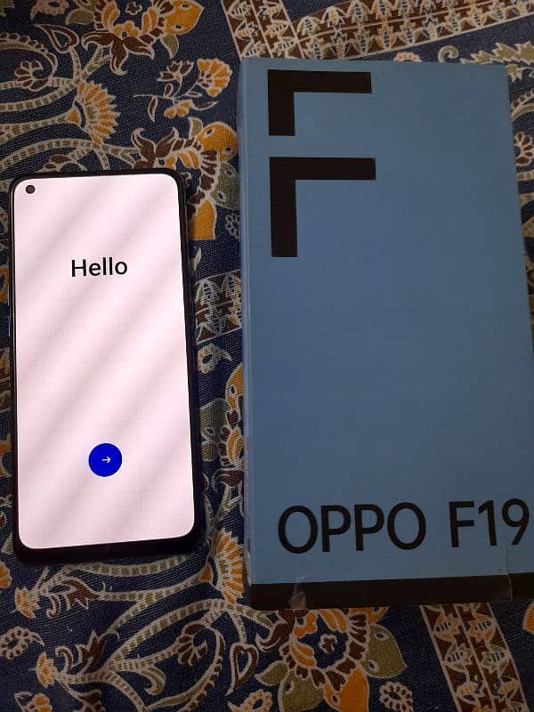 oppo f19 with box 6+6 128 10by10 2