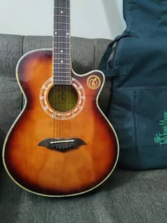 Acoustic guitar with bag,capo and picks