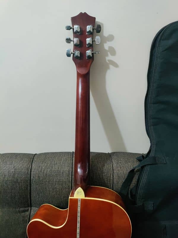 Acoustic guitar with bag,capo and picks 7