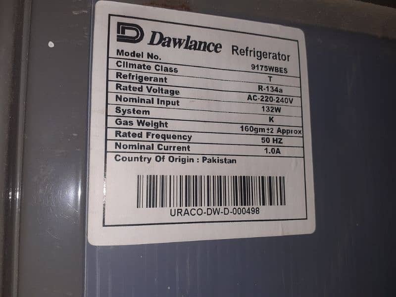 Dawlance fridge. . ENERGY SAVER. . Excellent running. . No damage. . No repair 5