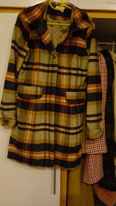 Multicolored checkered coat for women 0