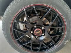 17 inch rims set with low profile tires.