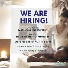 URGENT GIRL STAFF REQUIRED FOR SPA