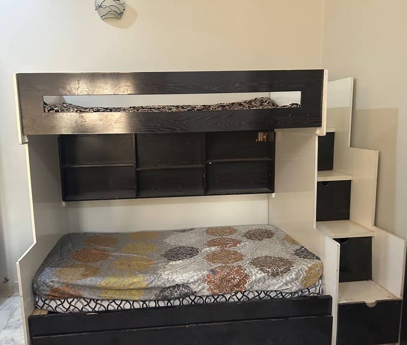 Kids Double Bed with stairs and Storage capacity Contact#03343234392 0