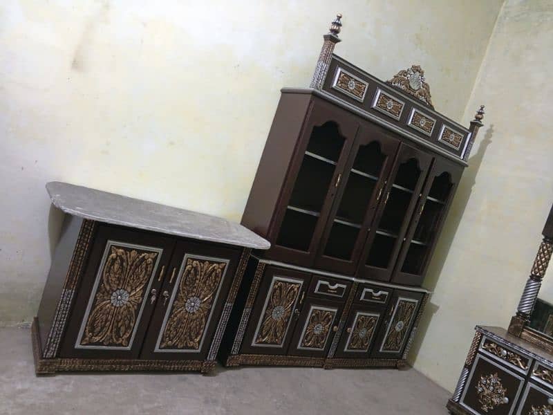 beautiful complete jahaz bed set solid wooden for sale in Lahore 13