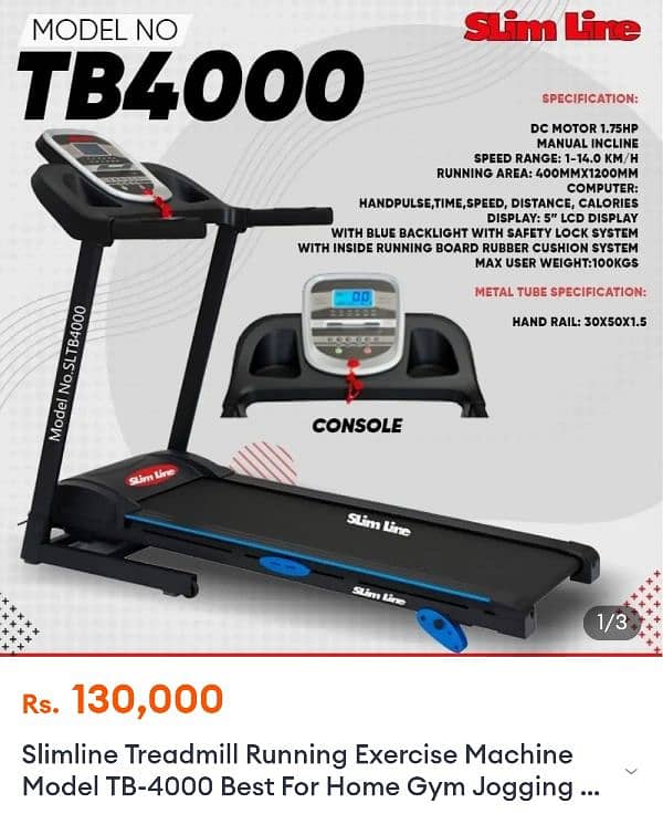 Brand New Slimline TB-4000 Treadmill For Sale in 10/10. . 3