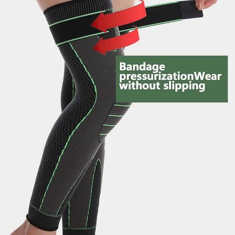 2P Knee Support (Work in Pain Releaf) Brace Compression Long Full Legs 2